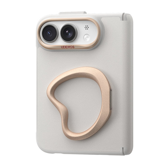 Udemos iPhone Duo Pebble kılıf, Beyaz, standlı