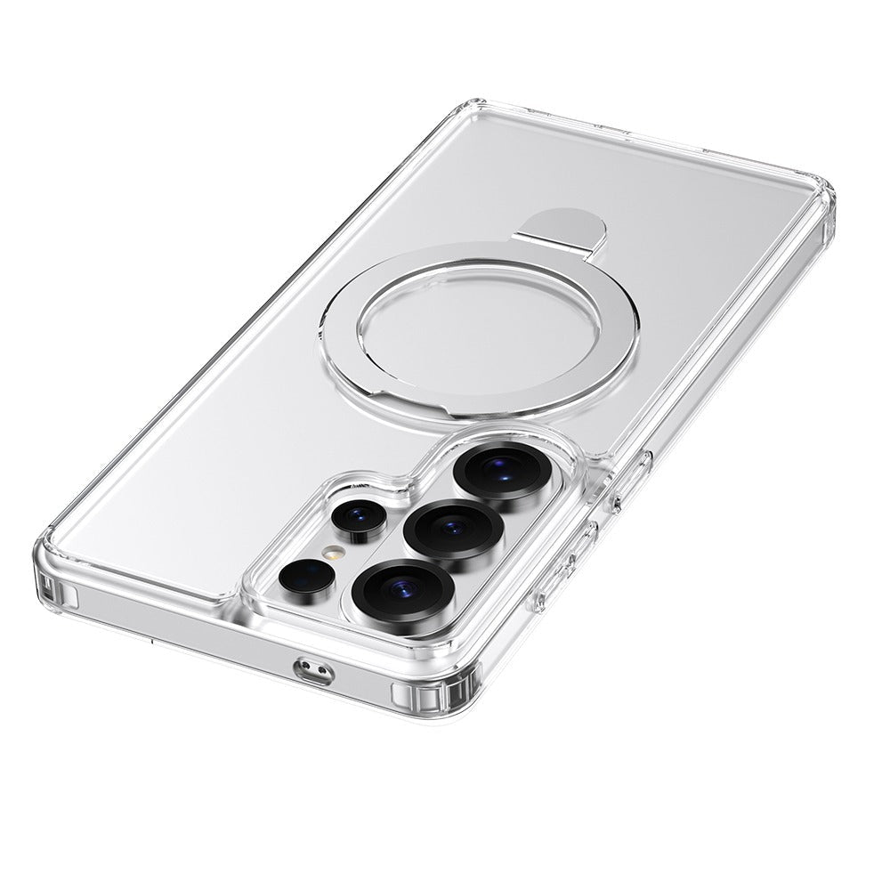 Galaxy S26 Ultra Kılıf M - safe Şarj Özellikli Raptic Air Stand Serisi Buzlu Transparan Tasarımlı Standlı Kapak - raptic