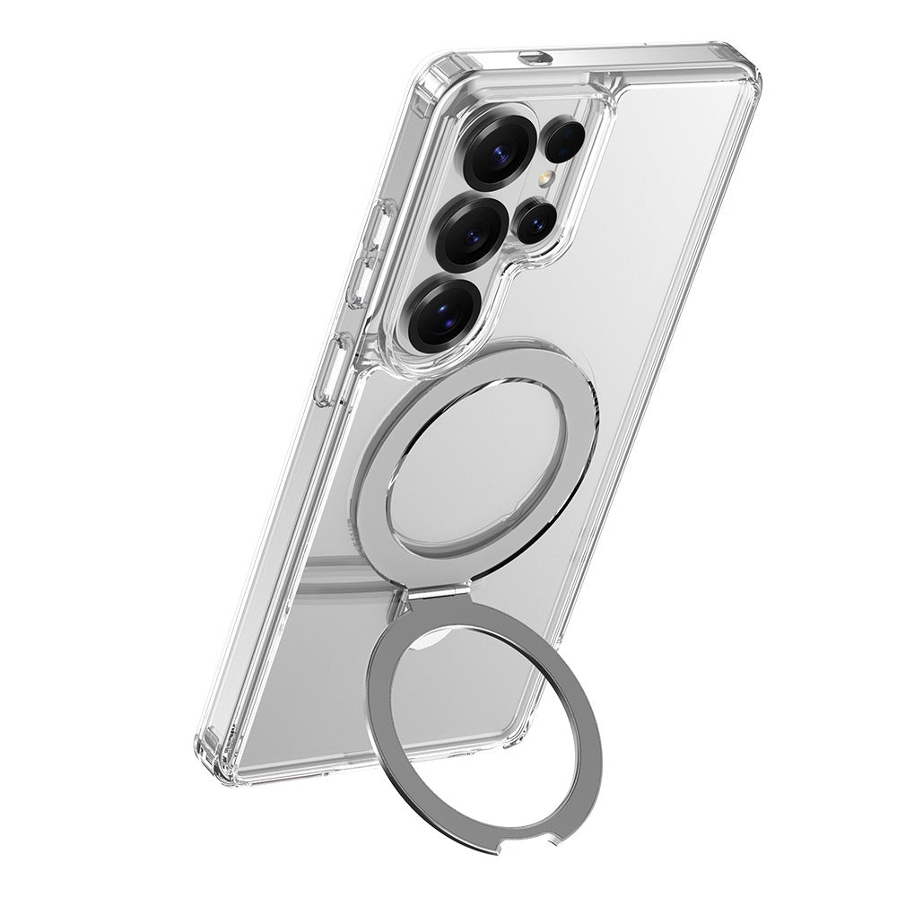 Galaxy S26 Ultra Kılıf M - safe Şarj Özellikli Raptic Air Stand Serisi Buzlu Transparan Tasarımlı Standlı Kapak - raptic