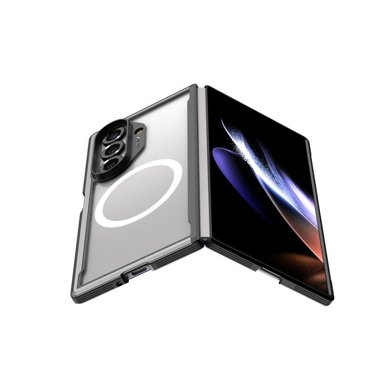 Galaxy Z Fold 7 Kılıf M - safe Şarj Özellikli Airbagli Raptic Shield Serisi Şeffaf Arka Yüzey Kapak - raptic