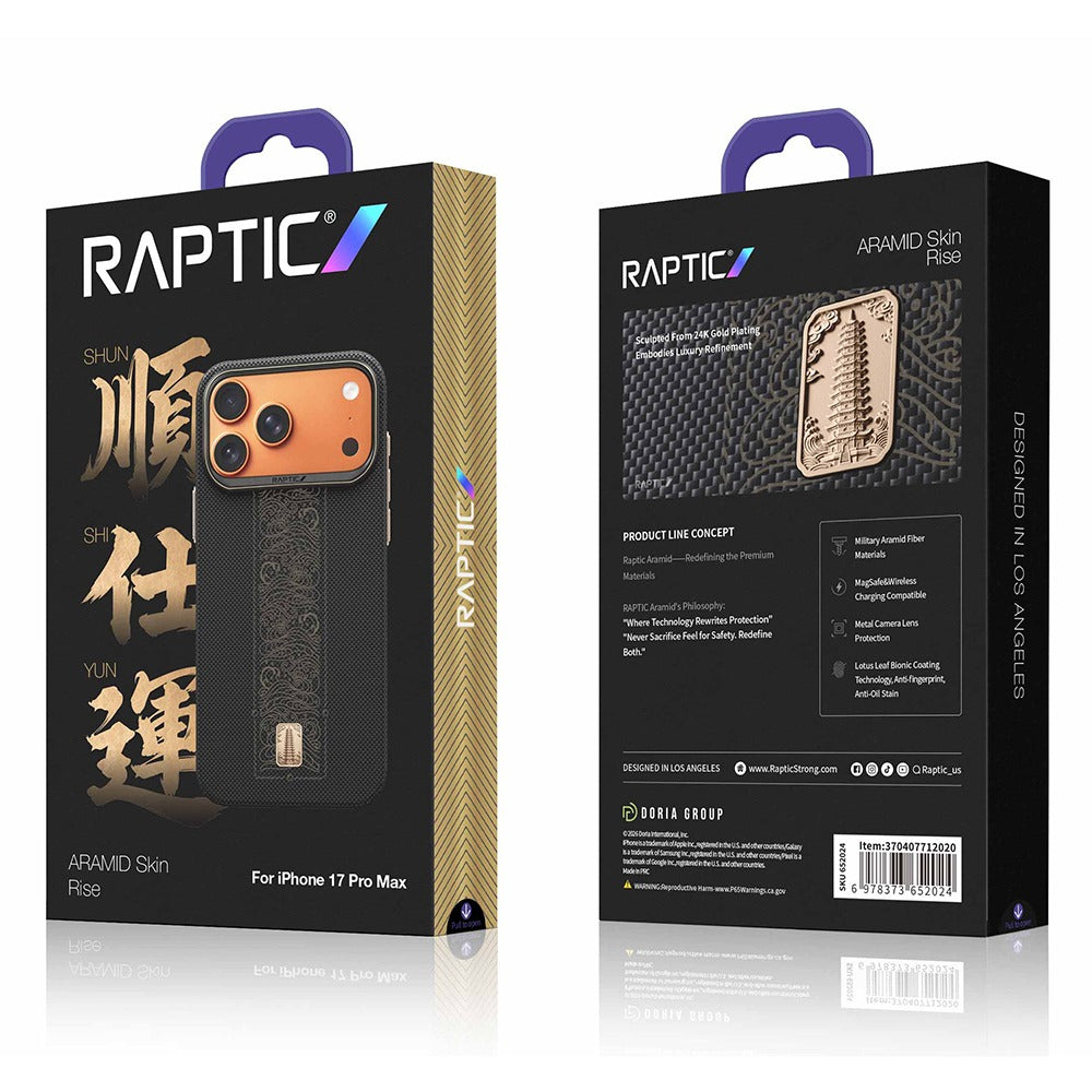 Apple iPhone 17 Pro Max Kılıf M-safe Şarj Özellikli  Raptic Aramid Skin Rise Serisi Kapak