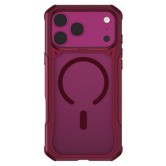 Apple iPhone 18 Pro Kılıf  M-Safe Şarj Özellikli Raptic Shield Evo Serisi Airbagli Kapak Burgundy